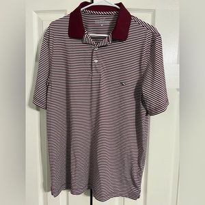 Vineyard Vines polo, garnet and white stripes, size medium